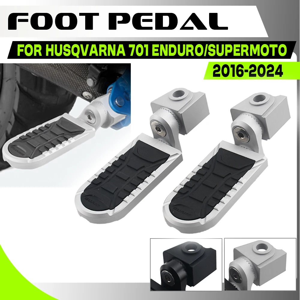 

2024 Foot pegs Foot Rests Pedal For Husqvarna 701 Enduro701 Supermoto 2016-2023 Motorcycle Aluminum Front FootPeg Rider Footrest