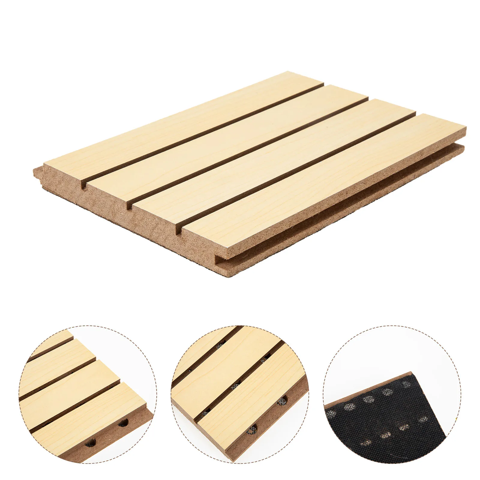 

Wood Perforated Sound Absorbing Panels Acoustic Wall Board Soundproofing Insulation Slot Boards Studio Theater Decorative