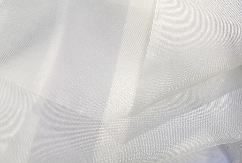 50cm*140cm Natural White Silk Gauze Stiff Wedding Dress Material Pure Silk Mesh Fabric