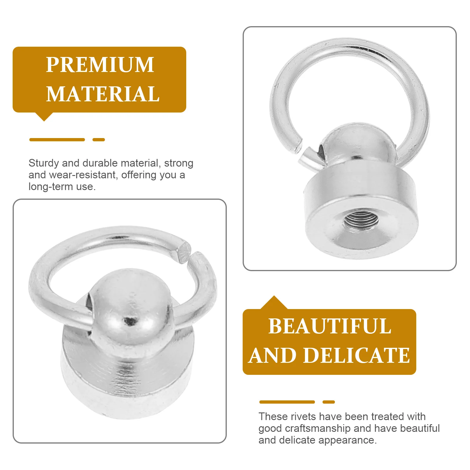 

20 set Diy Craft Rivets Copper Studs Screw For Leathercraft Materials Bag Strap Fasteners Phone Case Screws Durable Sturdy No