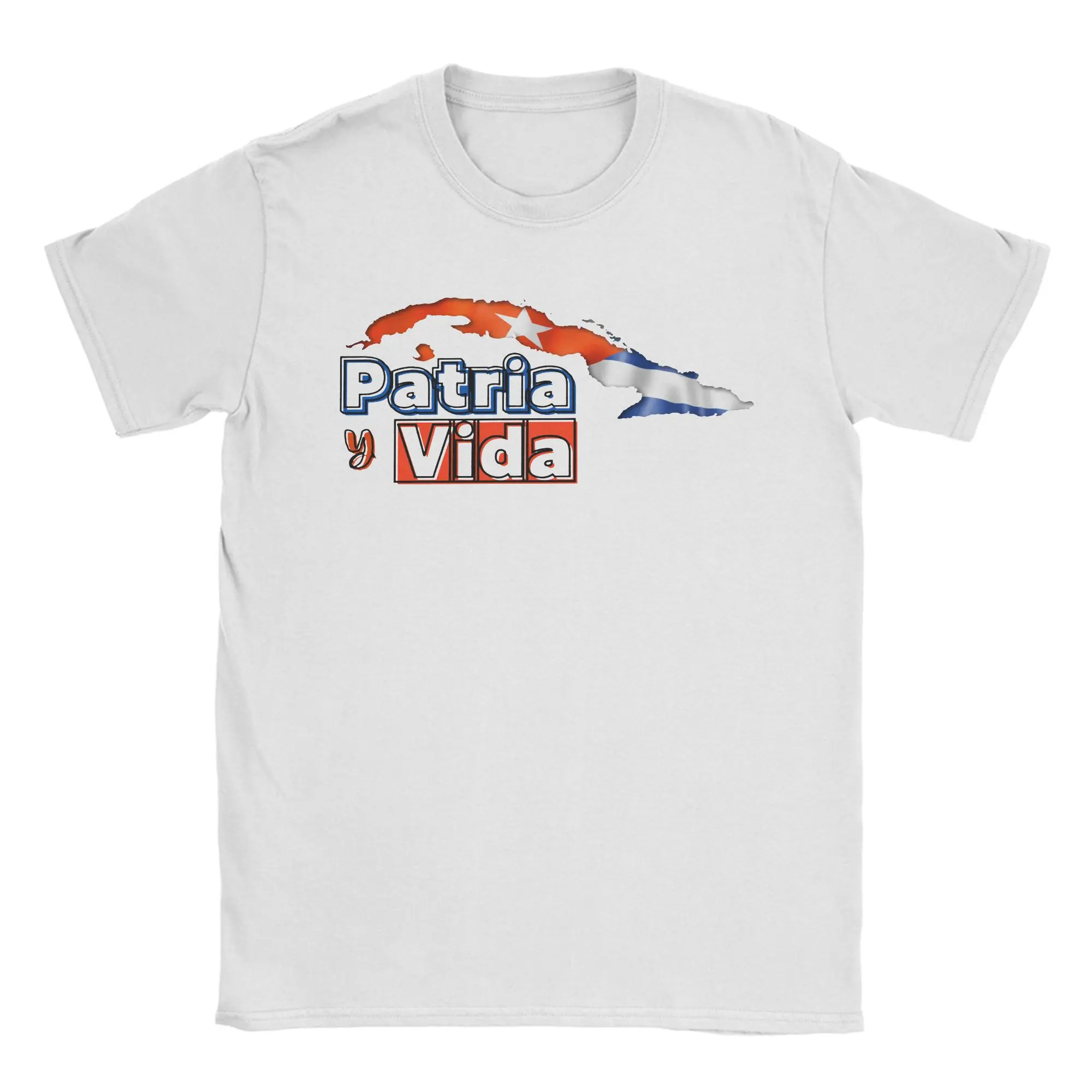 Camiseta divertida de Free Cuba Patria Y Vida para hombres y mujeres, 100% algodón, manga corta, Sos Cuba, cuello redondo, ropa de verano