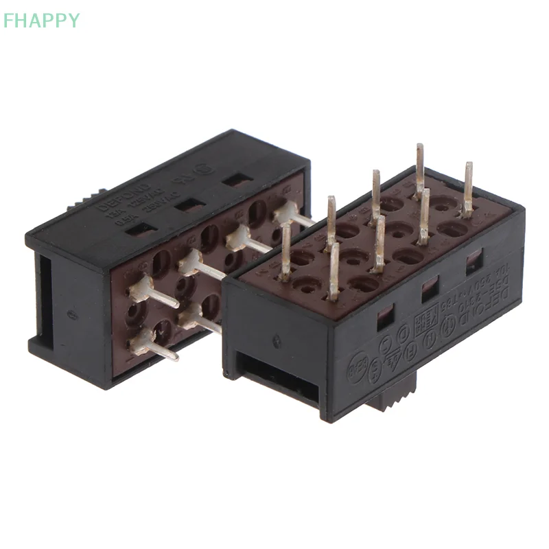 2 uds DSE-2310 pines puntiagudos 8 pies 3 archivos 10A250V interruptor de palanca interruptor deslizante negro interruptor de secador de pelo