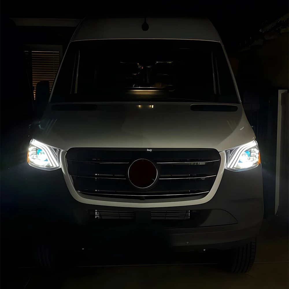 For Mercedes-Benz Sprinter Headlights 2018-2023 W907 LED Car Headlight Assembly Upgrade Maybach-Style Design Front Lights Tool