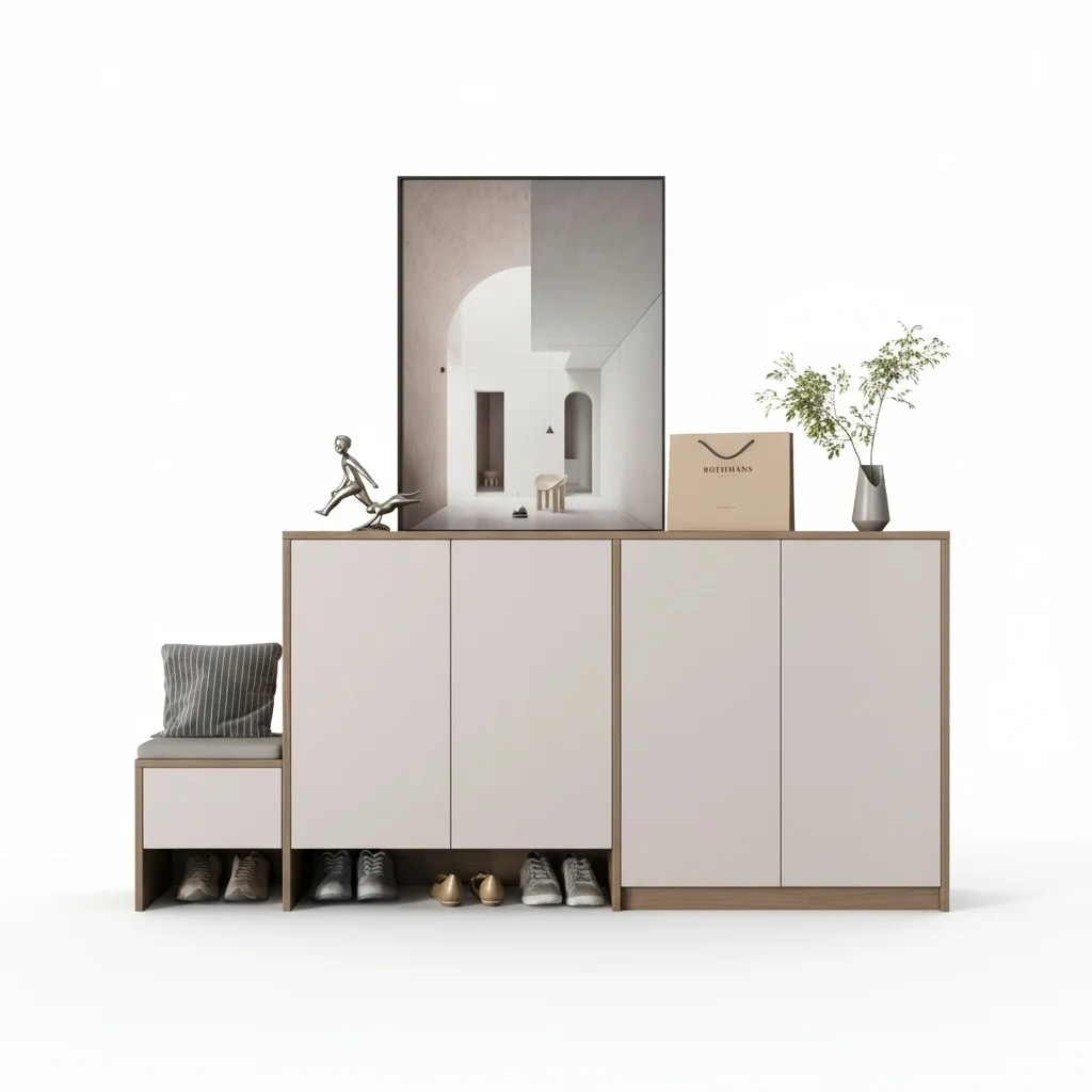 

Деревянная полка для обуви, вместительный деревянный шкаф для хранения, настраиваемый роскошный органайзер из МДФ, фанеры и ДСП для дома