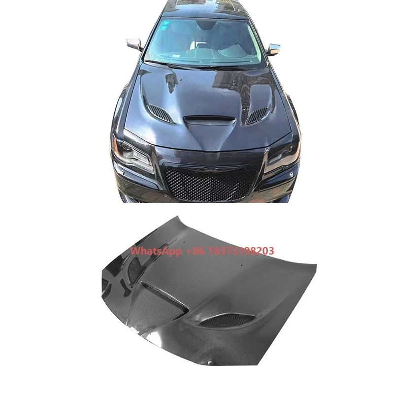 

High Quality Carbon Fiber Engine Cover Hood for Chrysler 300C SRT Carbon Fiber Bonnet Perfect Fitment 13-18