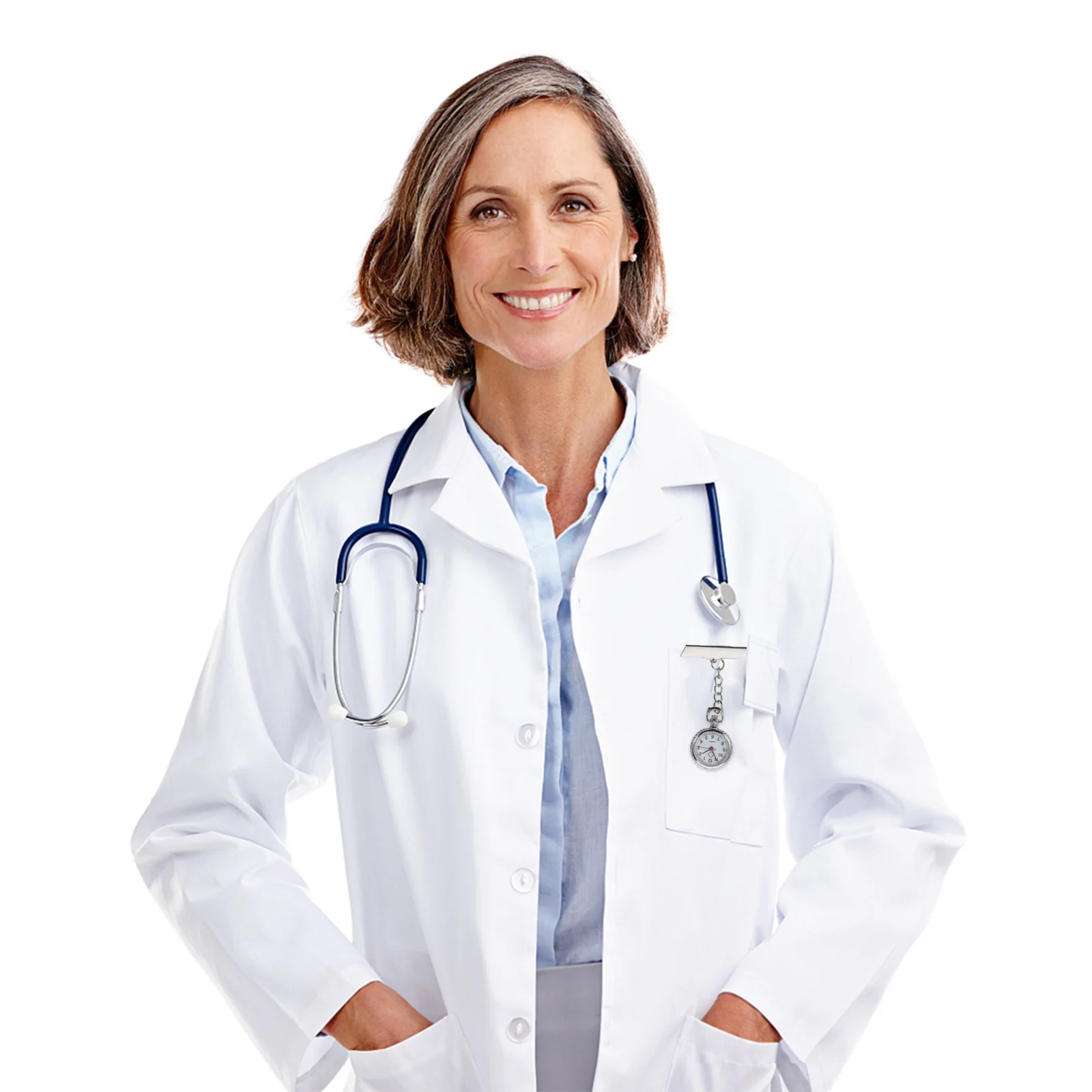 1 قطعة ساعة ممرضة فوب المحمولة سبيكة كليب على الطلب الكبير ساعة الجيب العملية لطلاب التمريض الأطباء الموضة