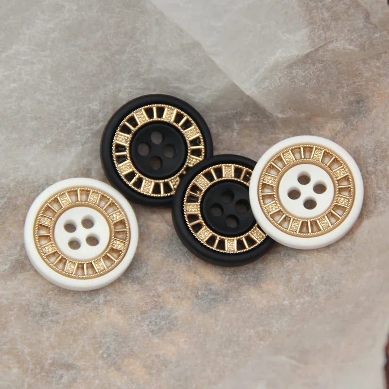 HENGC 18mm Round Flatback Gold Metal Buttons For Garment Jeans Jacket Suit Coat Needlework Decorative DIY Crafts Wholesale