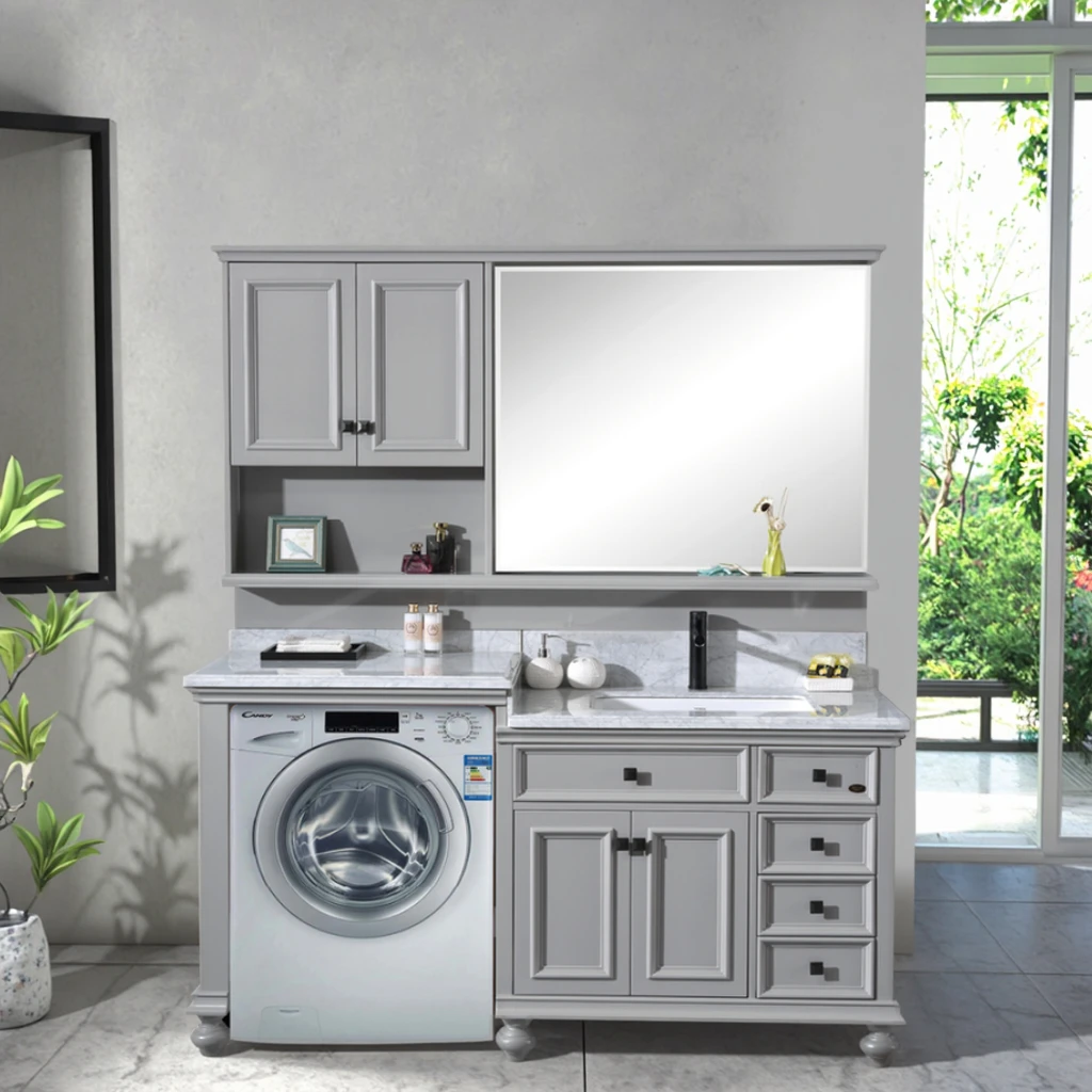 

YASHJA Model 5817 American Classic Style Solid Wood Bathroom Vanity Cabinet Lacquered Carcase Water-Resistant Ceramic Hotel