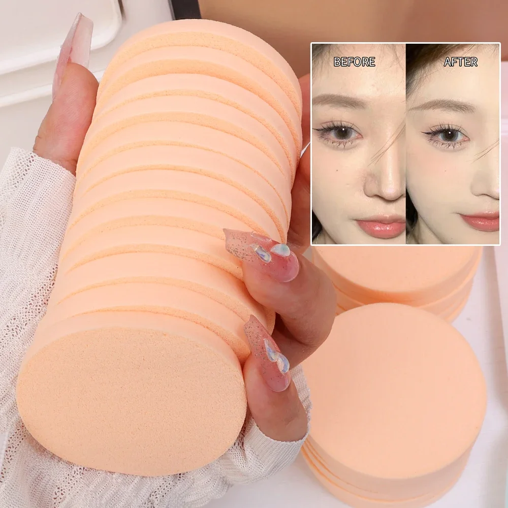 120 Stuks Nat Droog Dual Use Poederdeeg Huidskleur Ronde Vorm Zachte Bb Cream Foundation Blush Spons Cosmetische Puff Applicatietools