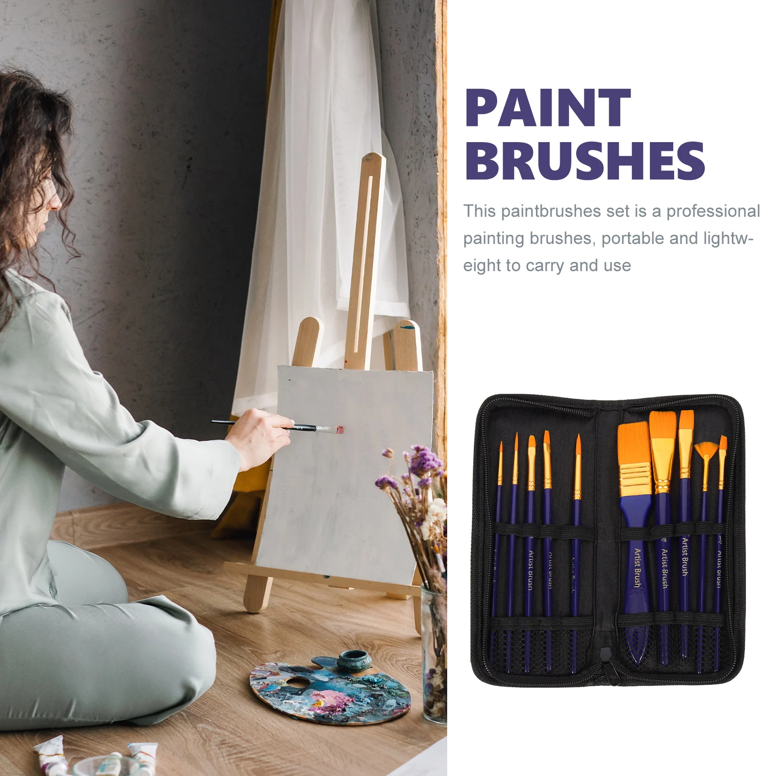 

Oil Brush Set Paint for Acrylic Painting Practicing Artist Professional Watercolor Convenient Accessory Wear-resistant Brushes