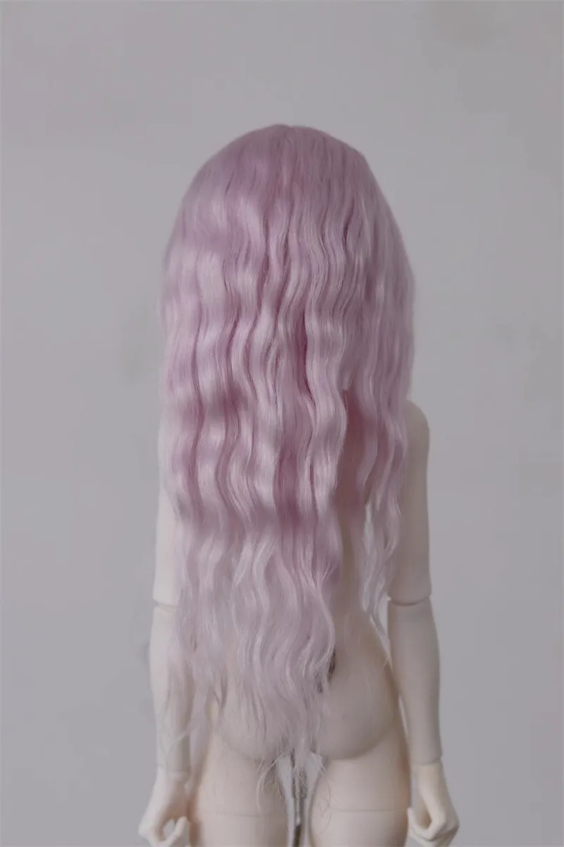 BJD 人形かつらブランク成形可能なおもちゃソフトモヘアシルクロングカーリーウェーブヘア 1/3 1/4 美しい女の子紫赤ギフト人形アクセサリー