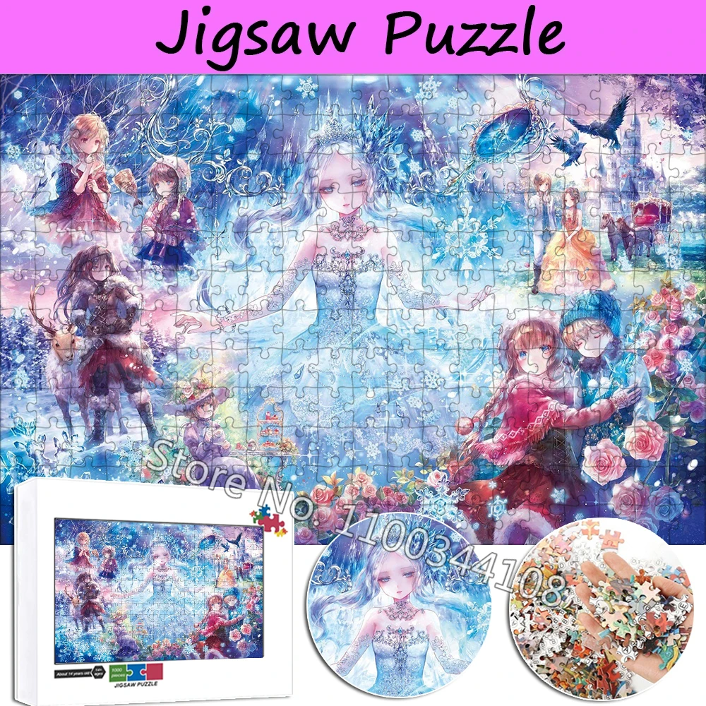 Disney Movie Frozen Jigsaw Puzzle Cartoon Princess Elsa Anna 35/300/500/1000 Pieces Puzzles for Girls Handmade Toys Casual Game