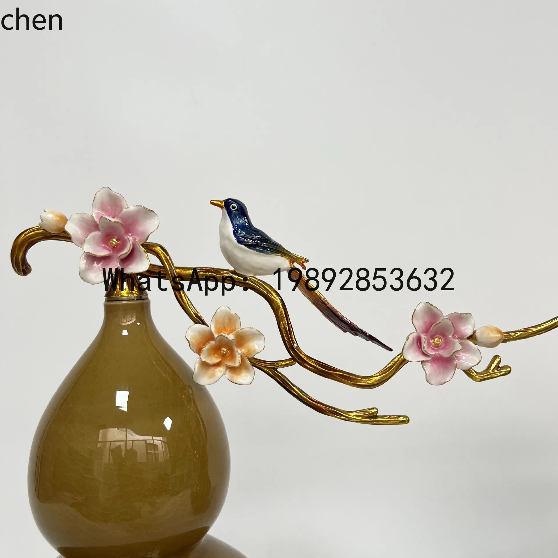 

Enamel Vase Ornament for Entryway, Elegant Home Decor for Living Room and Wine Cabinet, Modern Decoration