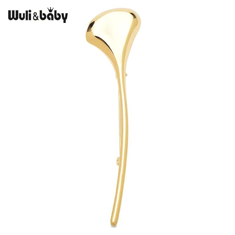 Wuli&baby Elegant Ginkgo Leaf Brooches For Women Unisex 2-color Metal Minimalist Plants Party Office Brooch Pins Gifts