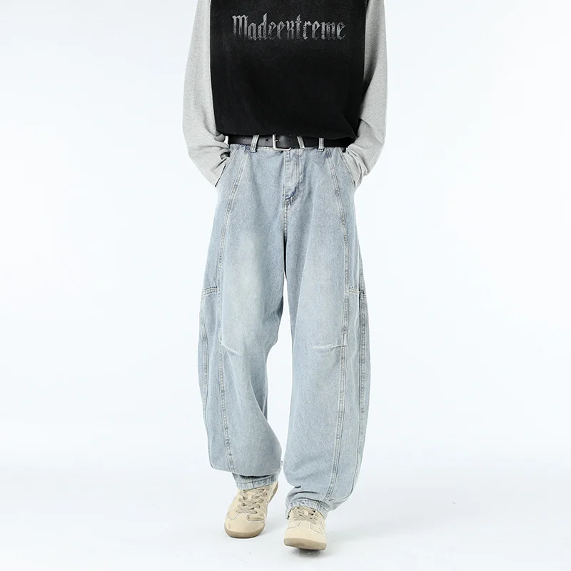 

Ретро-джинсы в американском стиле с пэчворком, свободные, прямого кроя, для мужчин и женщин, весна-осень, модные, повседневные, однотонные, для подростков