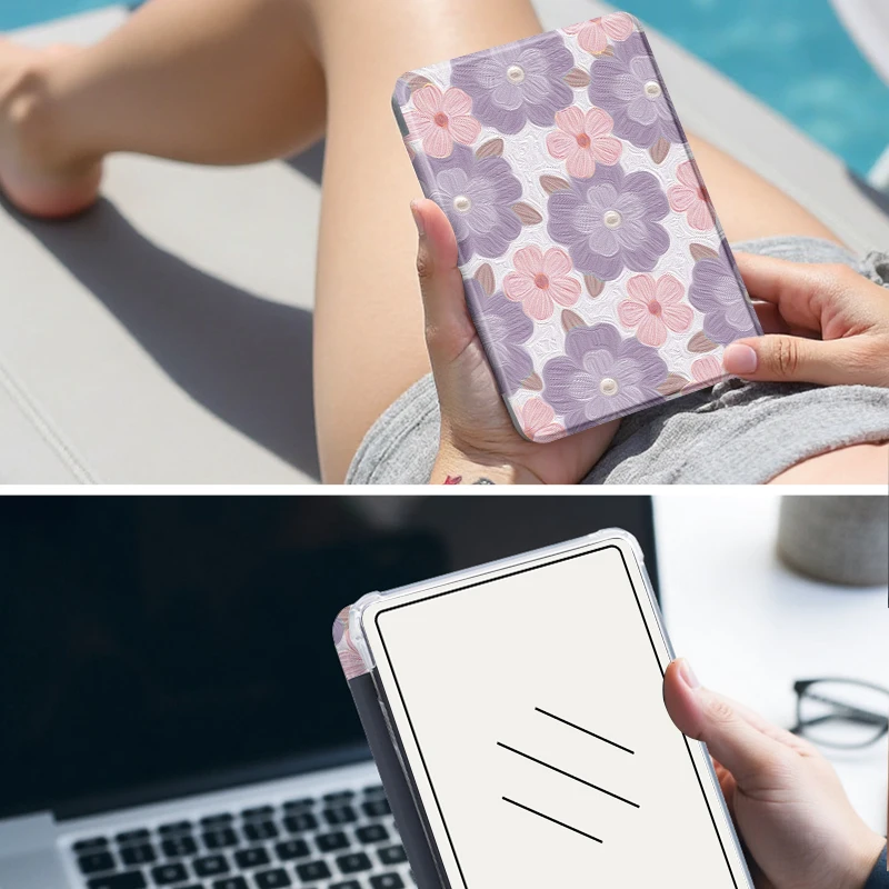 حافظة قارئ إلكتروني عالمية مقاس 6-7 بوصات، لجهاز Kindle Paperwhite 5، Kindle 10/11/12، مقاومة للخدش، زاوية معززة، إيقاظ/نوم، حماية #6