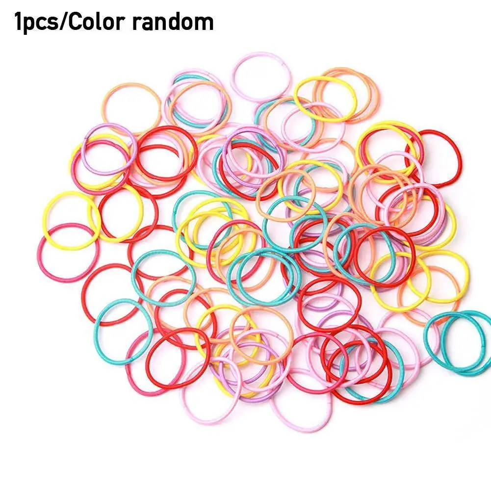 1 Pcs Children\'s Hair Rope Hair Loop Seamless Leather Band Headgear Student Elastic Hair Rope Colorful Choices Healthy Materials