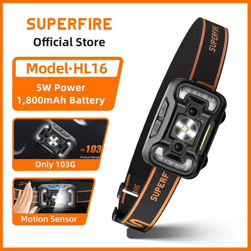 

SUPERFIRE HL16 Портативный налобный фонарь