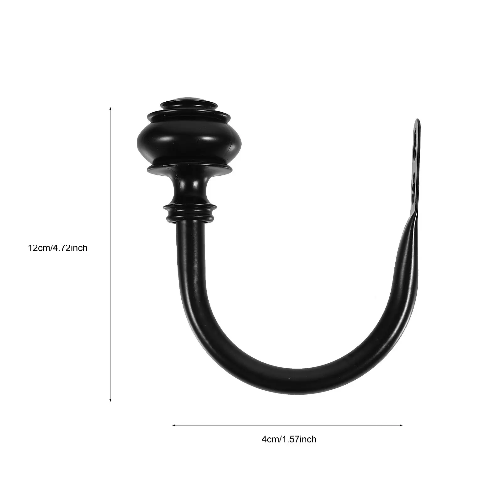 2pcs Shiny Iron U-Shaped Curtain Tiebacks – Wall Mounted Holdbacks for Curtains, Coats, Scarves, Home Decor