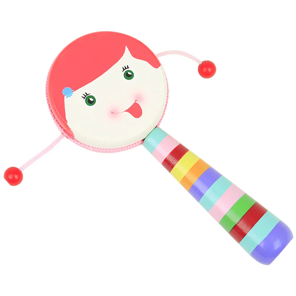 

Wooden Hand Rattle Cartoon Shape Safe Material Promote Development Indoor Outdoor Use Anti Fall Wear Resistant
