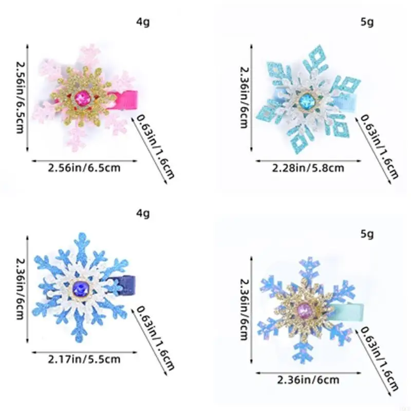 Zoete glitter haarspeldjes delicate kristallen haarclip voor vrouwen meisjes sneeuwvlok haarornament zoete haarspeld