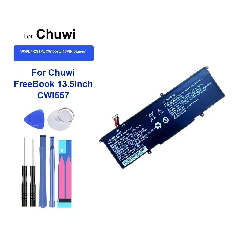 

Battery For Chuwi FreeBook 13.5inch CWI557 Air CWI513 11.6inch MB2455012 NV-3492107-2S 3791229C H-3585229P 5059B4-2S1P CWI513