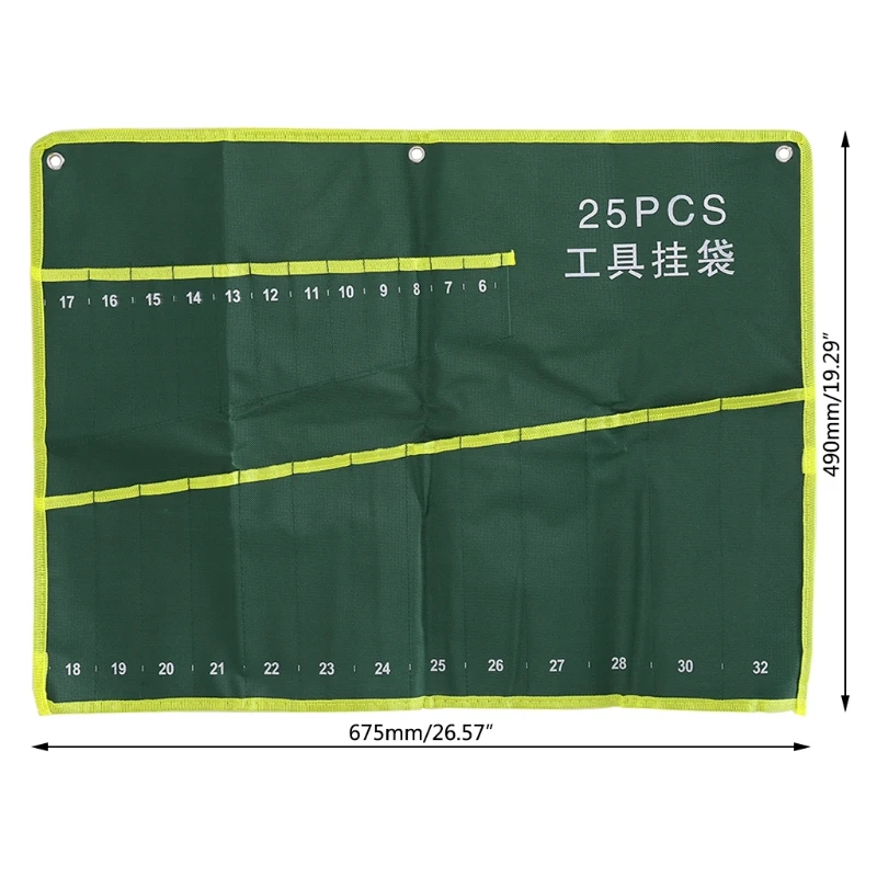 25 kieszeni Trwała płócienna zwijana torba do przechowywania