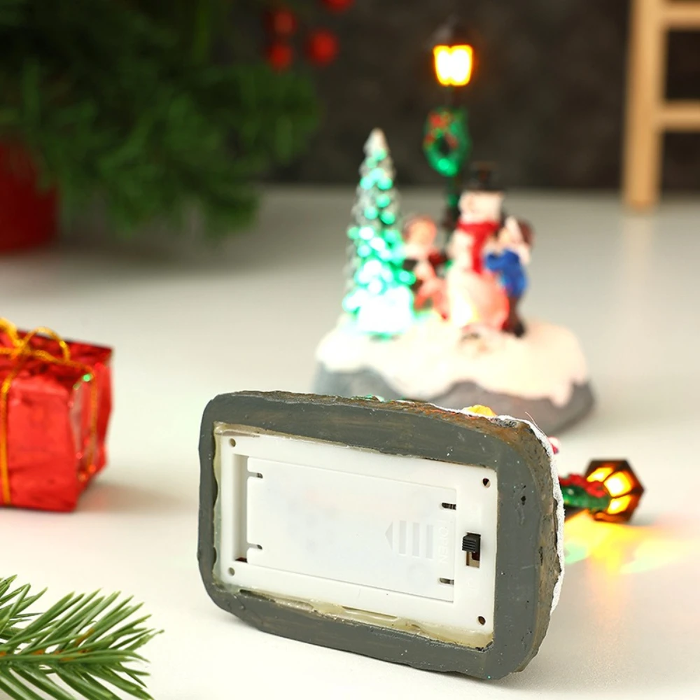 زينة عيد الميلاد منزل الثلج الراتنج الحلي الحرف متوهجة شجرة عيد الميلاد ثلج سطح المكتب غرف المعيشة متجر الزينة