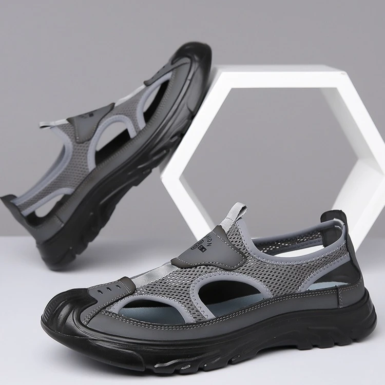 

2025Men's Sandals Summer Breathable Hollow Out Shoes Outdoor Comfort Sport Sandals for Men Non-slip Beach Shoes Wading Sandalias