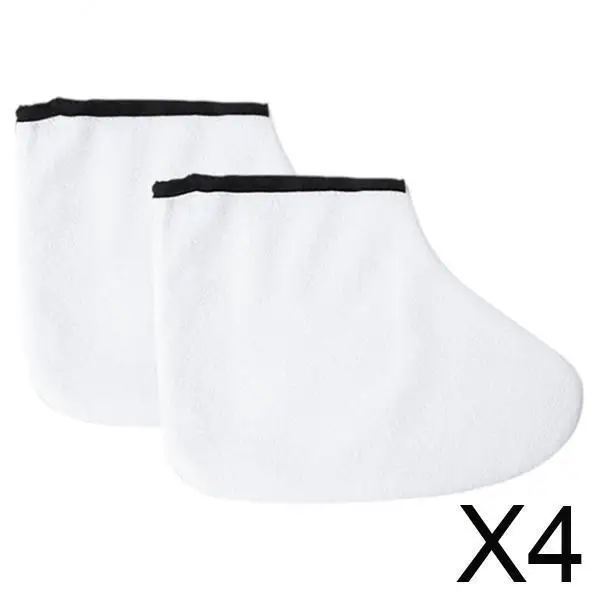 

4xParaffin Wax Gloves Booties Treatment Mitts Mittens White Foot Cover