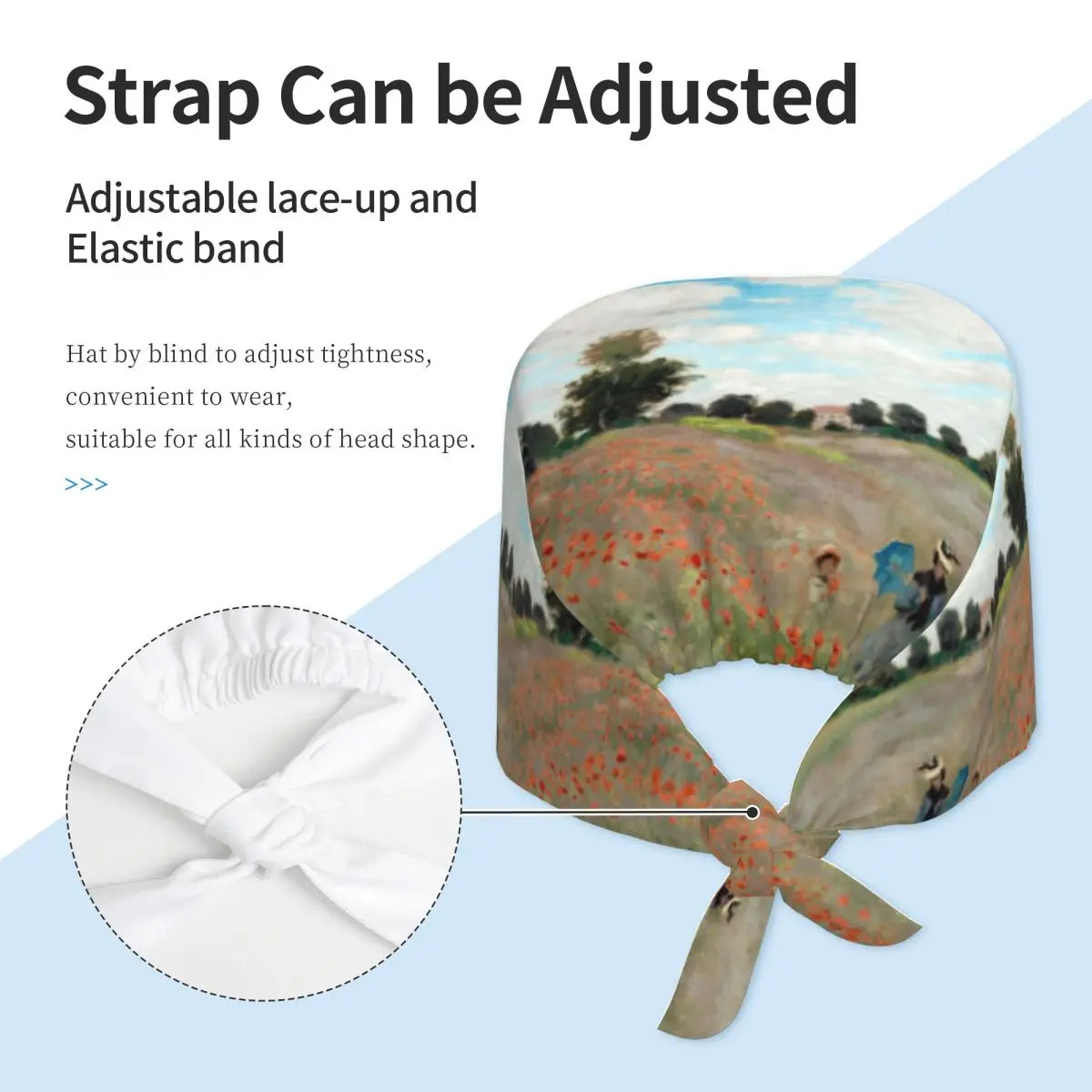 الفرنسية الانطباعية الفن تنفس فرك قبعة الجراحية فرك قبعات ممرضة قبعة كلود مونيه اللوحة العمل الدعك قبعة للصيدلة #3