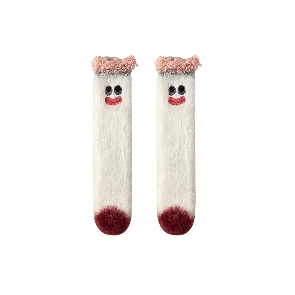 

Kawaii Funny Winter Socks Cartoon Pattern Warm Floor Socks Thickened Medium Tube Fluffy Stockings Winter Season