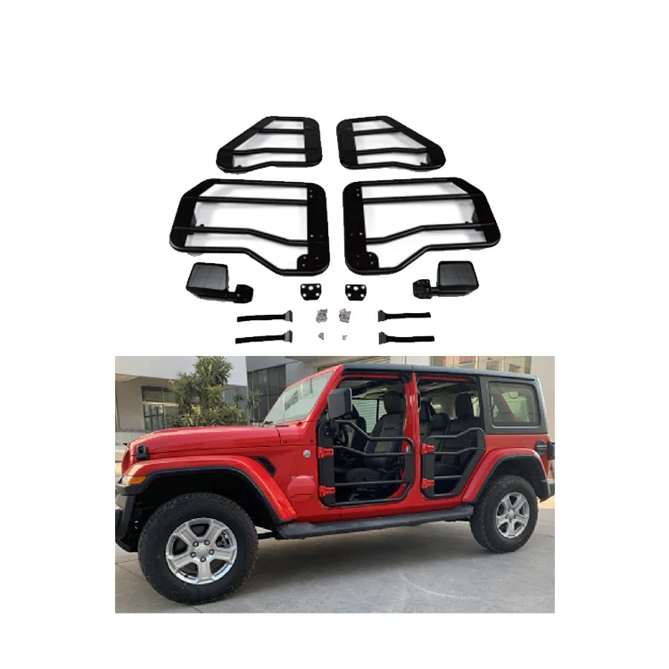 

High quality 2018+ 2 and 4 half door steel tube doors with mirrors for jeep wrangler JL