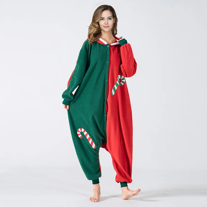 Pijama de Natal Kigurumi para homens e mulheres, Onesie adulto, fantasia cosplay de ano novo