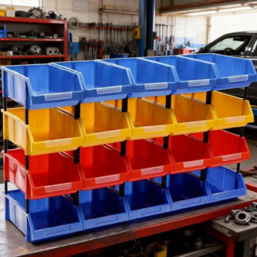 Stapelbare Hardware-Aufbewahrungsboxen |   Schwerlast-Wandregal - Garagen-Werkstatt-Heimorganizer mit Befestigungspfosten