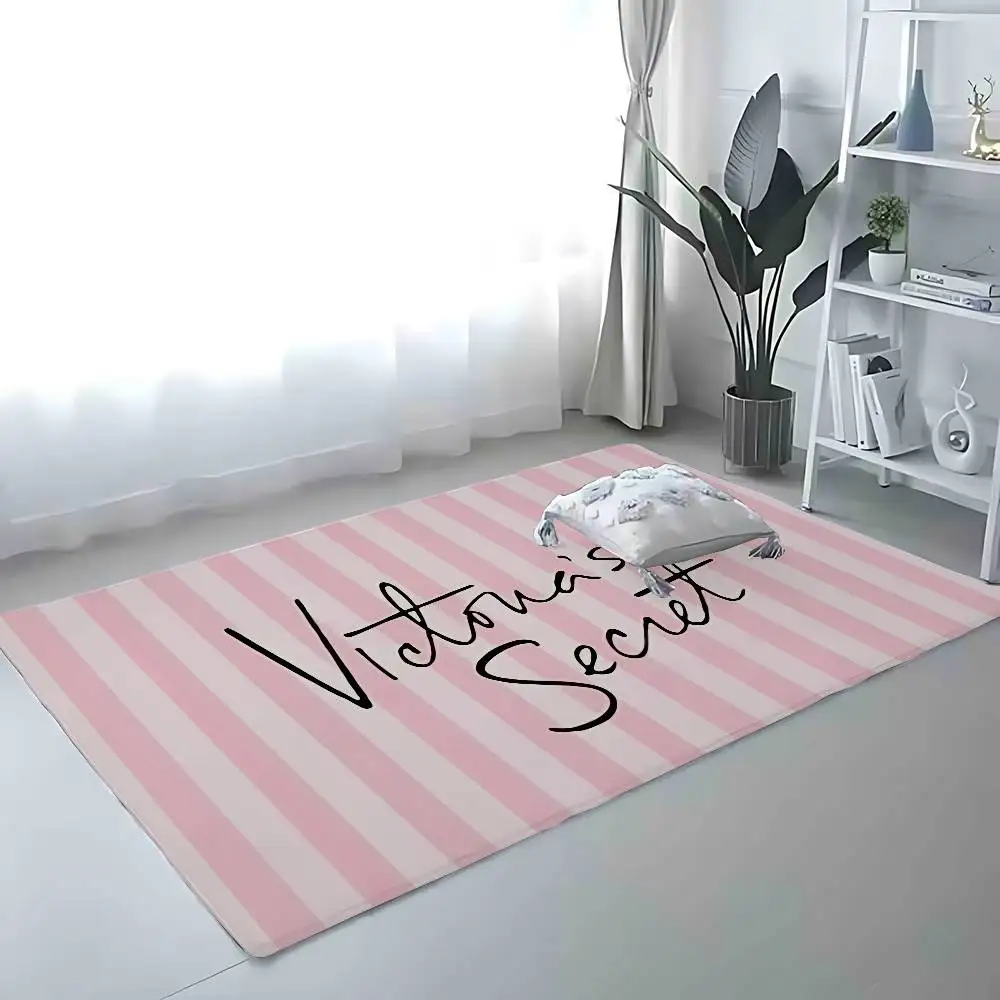 موضة T-victorias S-secretS الوردي الكلمة حصيرة الفن السجاد البساط لغرفة النوم غرفة المعيشة أريكة المنزل ممسحة ديكور ، طفل كبير عدم الانزلاق #2