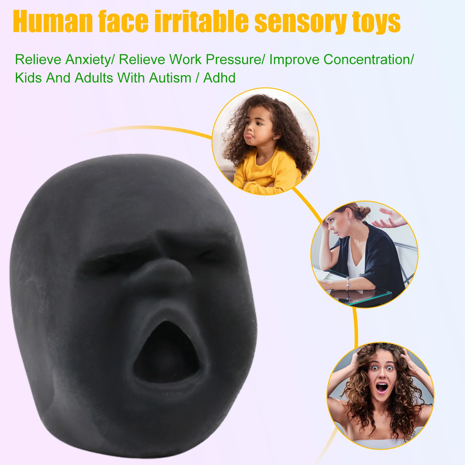 New Fun Novelty Caomaru Antistress Ball Toy Human Face Emotion Vent Ball Resin Relax Doll Adult Stress Relieve Novelty Toys Gift