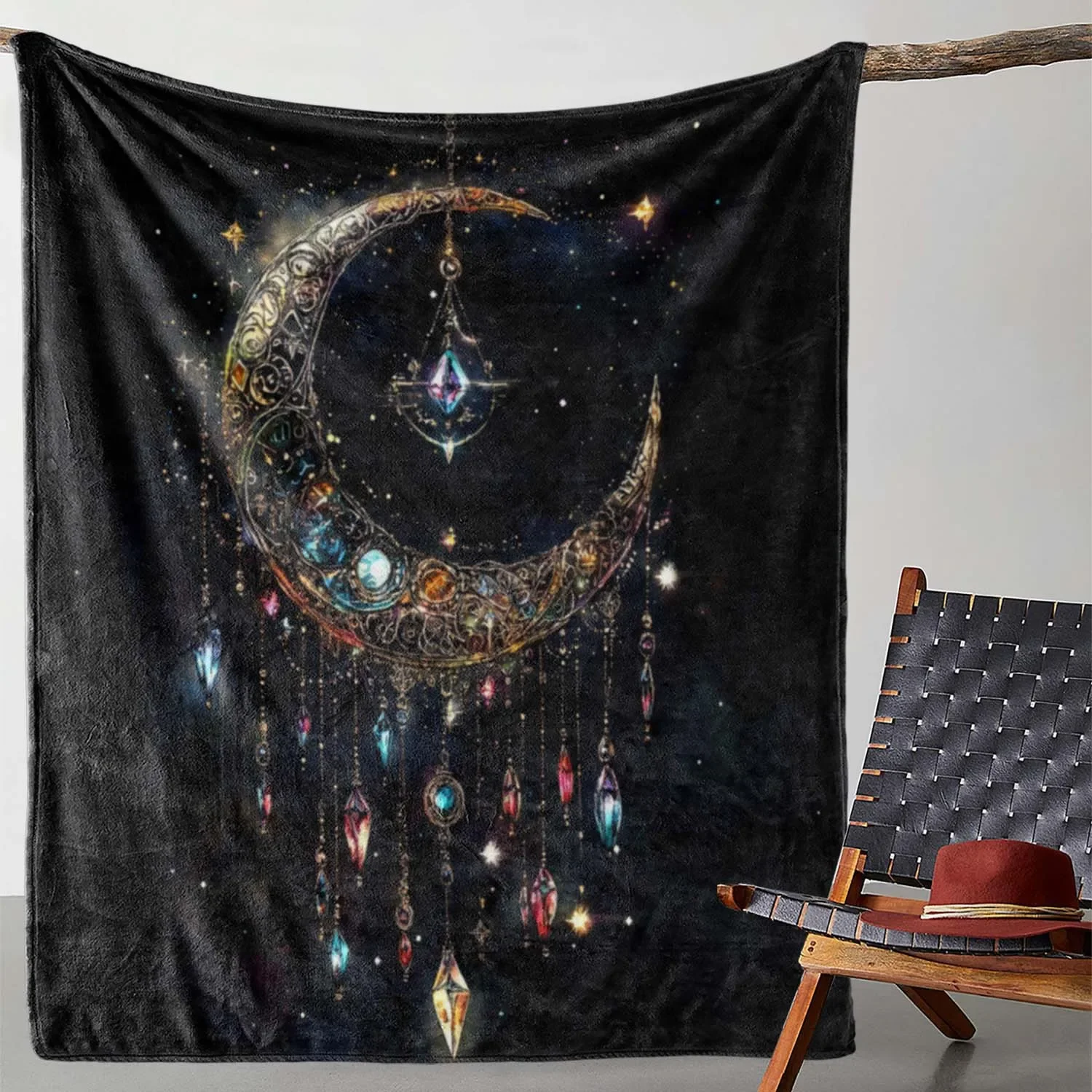 

Mystical Crescent Moon Throw Blanket Soft Cozy Stylish Home Decor for Ultimate Comfort Perfect Gift
