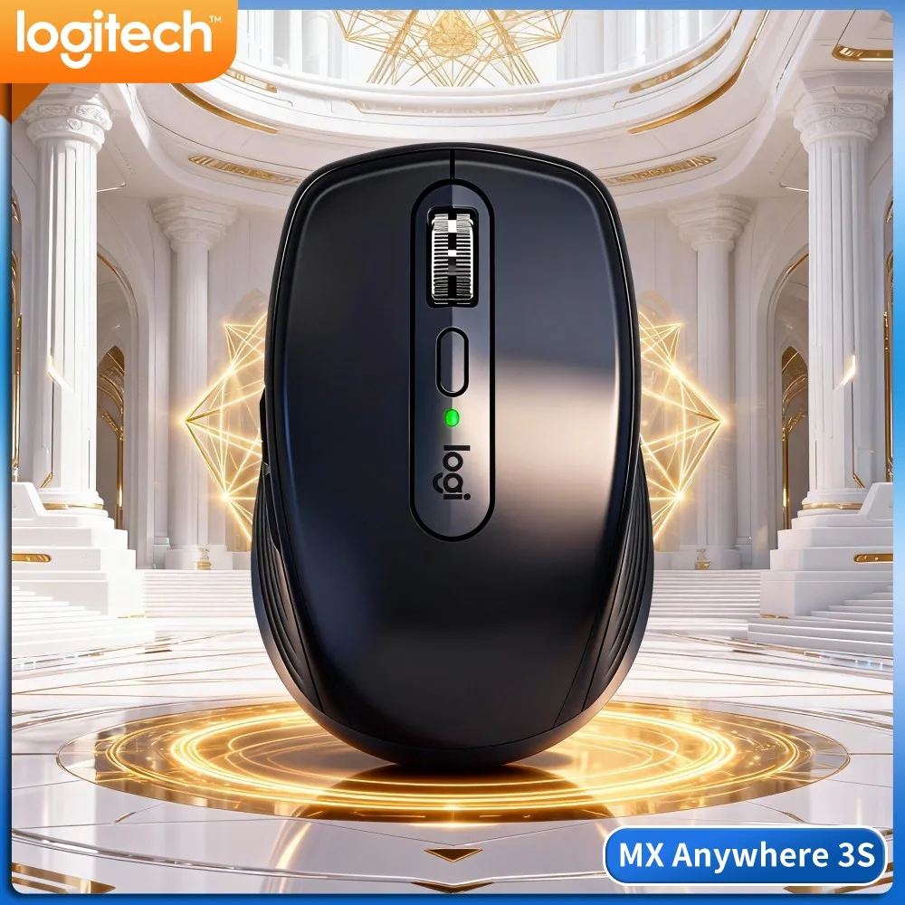 Office MX Anywhere 3S Mouse - 8000 DPI, Hyper-Scroll, USB-C Fast Charge, Ideal For Report Writing & Team Sync