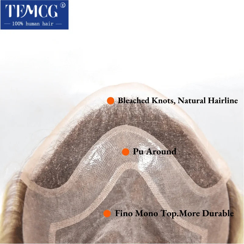 Male Hair Prosthesis T4613 Men Wig Lace Front With Mono Top Remy Human Hair Men's Capillary Prothesis Durable Toupee Men Wigs