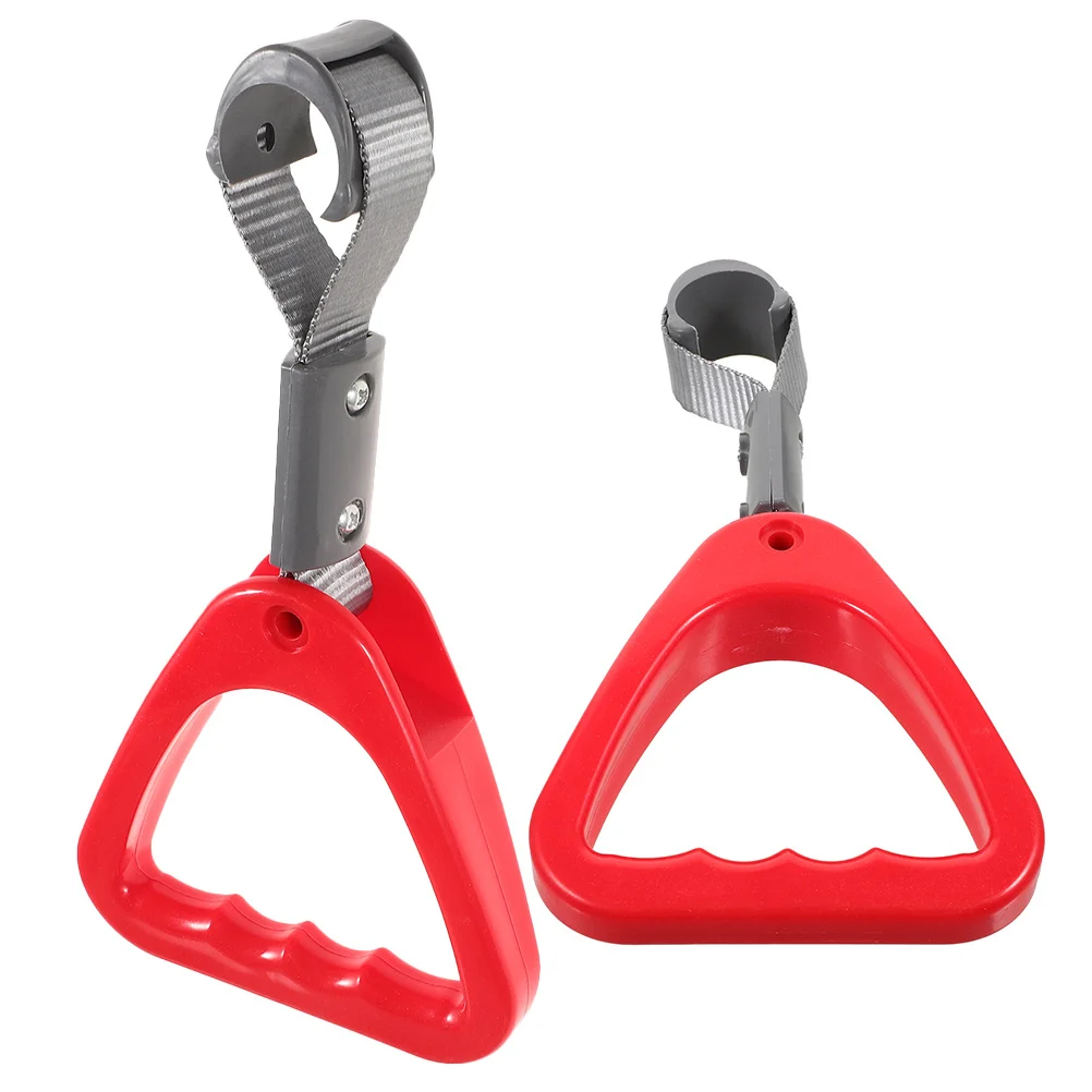 

2pcs Red Handle Ring Durable Bus Subway Train Grip Vehicle Support Adjustable Safety For Elderly Portable Standing