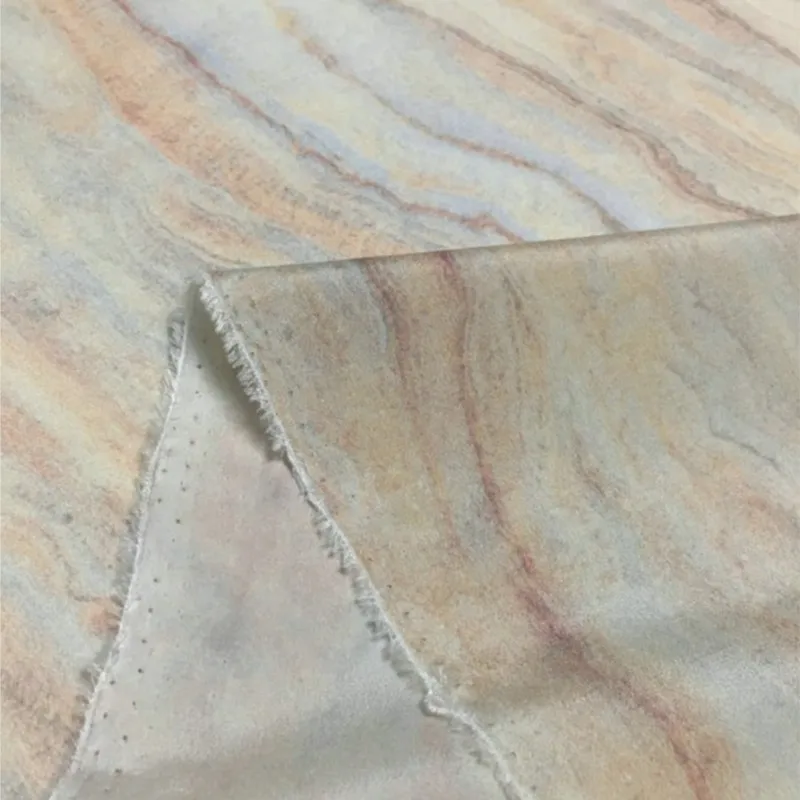 High Quality Real Silk Crepe De Chine Fabric Elastic Matte Natural Marbling Printed Designer Cloth