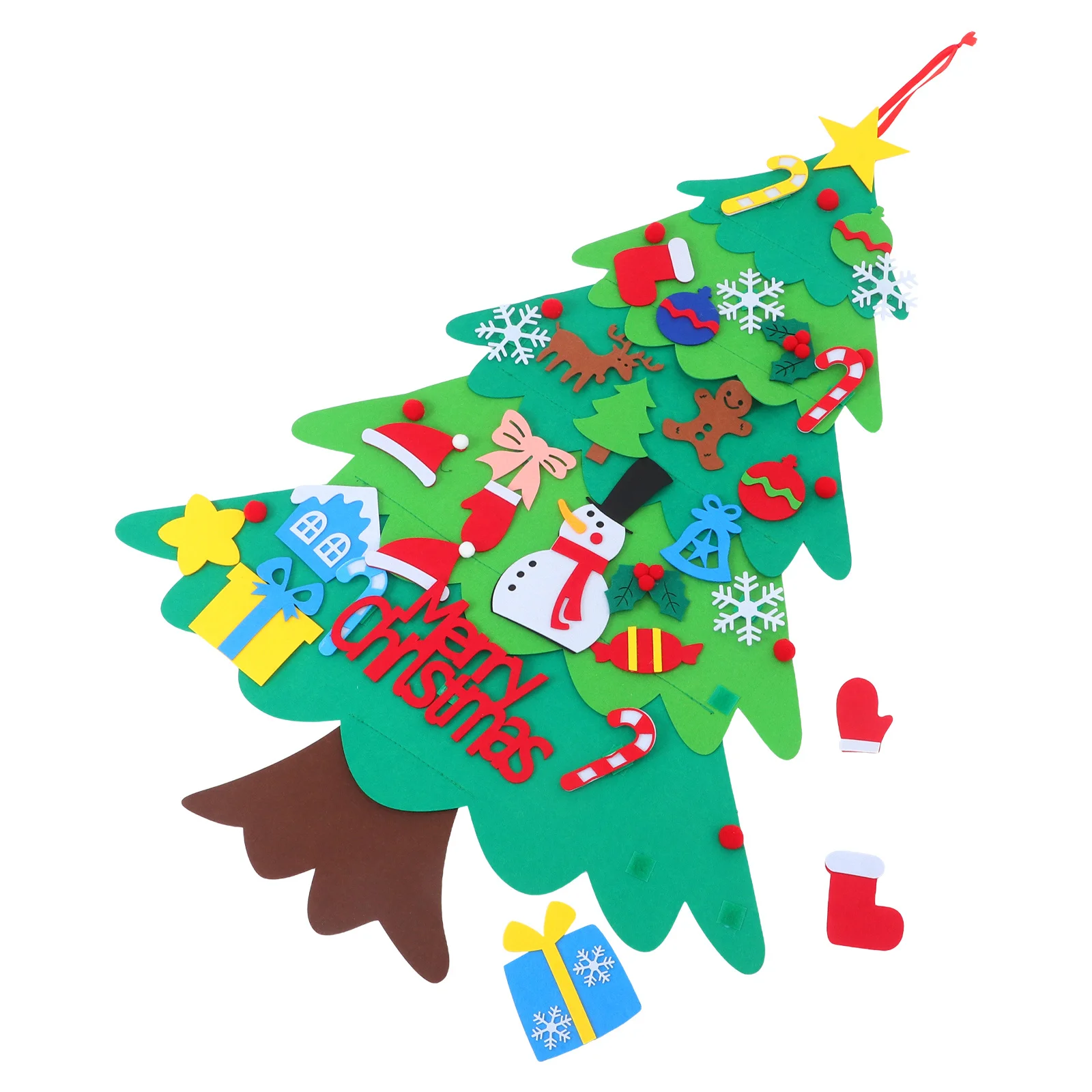 

1 set 1 Set Felt Christmas Tree Kit 32 Mini Ornaments Wall Hanging Holiday Decoration Diy Festive Tree Craft Activity Xmas