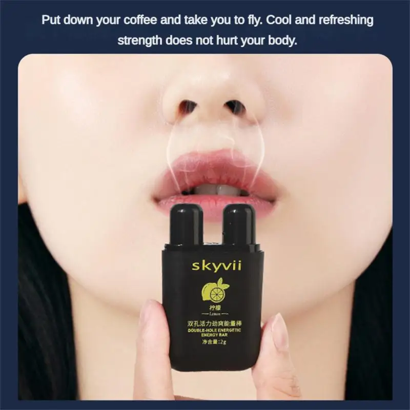 Double-hole Energizing And Alertness Stick Nasal Inhalation Cooling Oil For Decongestion And Anti-Drowsiness Awakening Stick