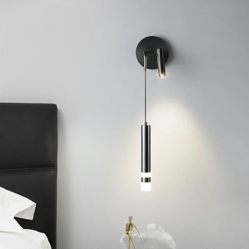 GISELLE Modern Black Copper Bedsid Light LED Simply Creative Brass  Wall Lamp for Home Living Bed Room