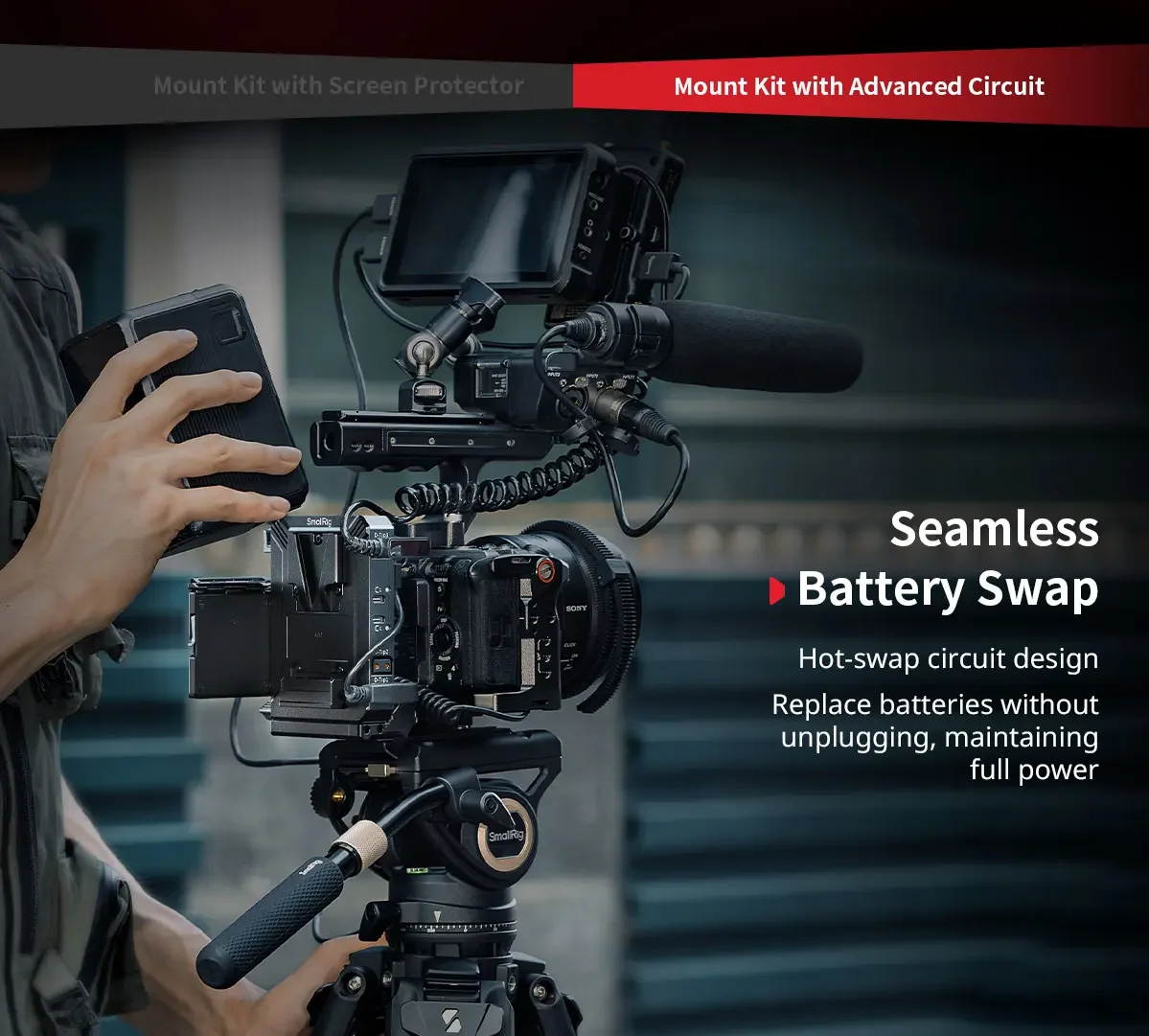 SmallRig 5227 V-Mount Batteriehalterungsplatte für die Meisten Spiegellosen Kameras mit Klappbildschirm, für Sony und Canon mit Arca-Swiss-Platte – Detail 21