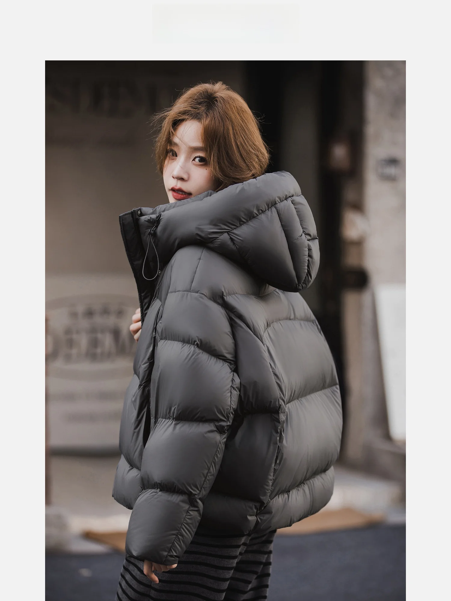 

Женская зимняя универсальная куртка-пуховик Polar Region Jaet 90 White Du Feather с капюшоном, свободного кроя, для повседневной носки