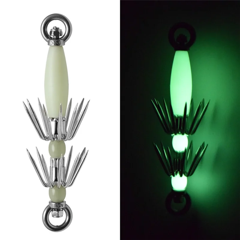 B48B-خطاف مظلة مضيئة لصيد الأسماك، طعم حبار كبير، خطاف تركيب الحبار 15 سم، خطاف الحبار العملاق، معدات تثبيت الحبار #4