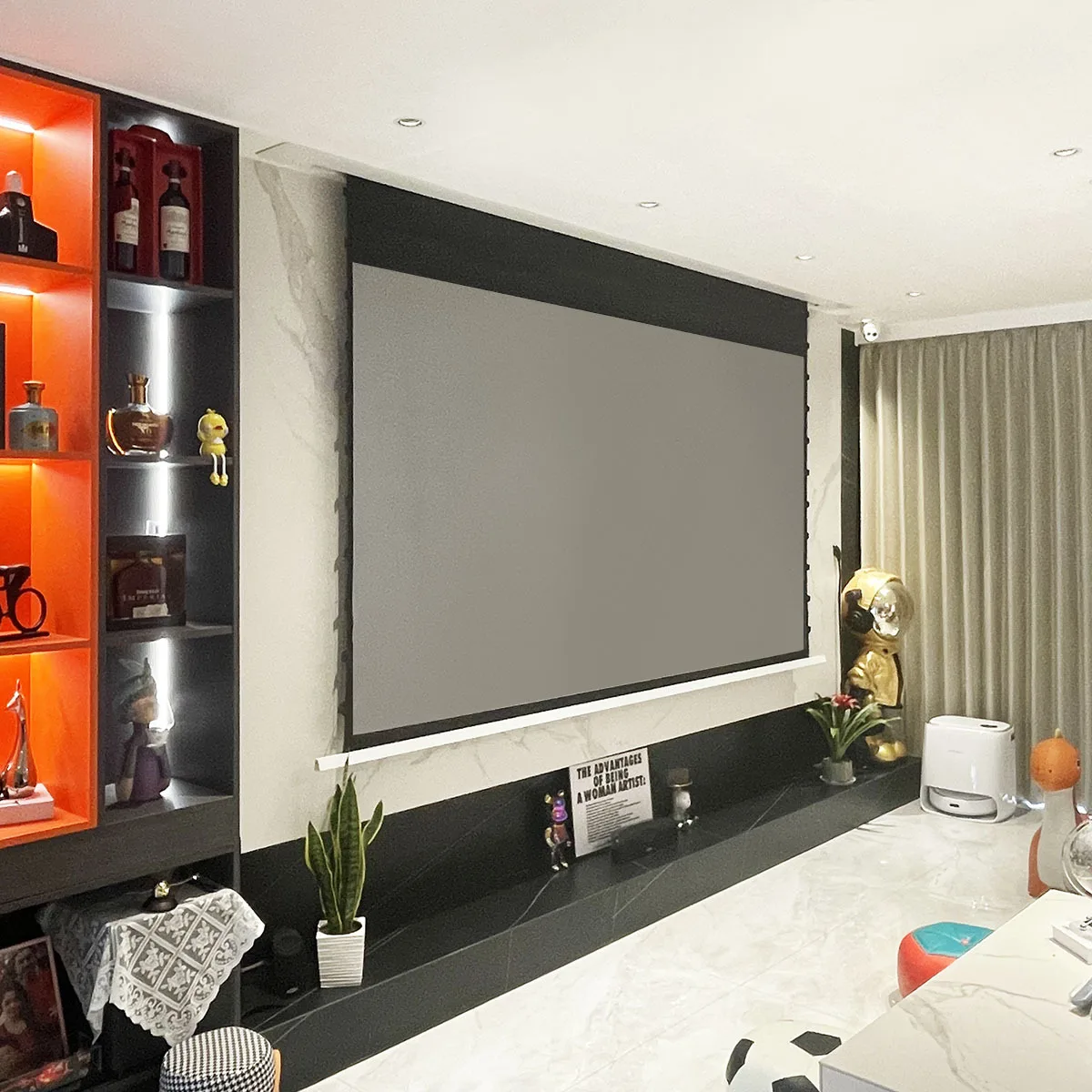 

Хит продаж, экран XSTROMSON с голосовым управлением, Электрический проекционный экран с язычком натяжения, потолочный моторизованный экран проектора