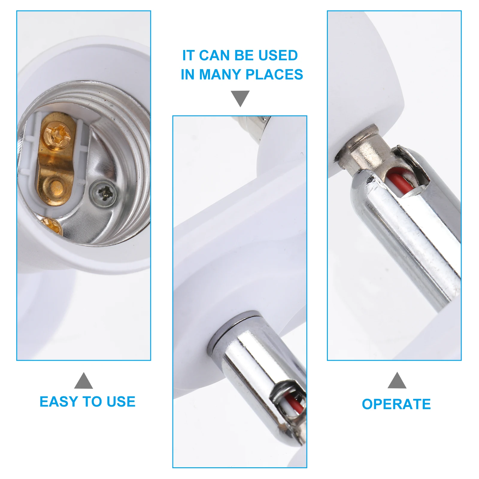 

E27 Lamp 3 head Adapter for Household Lighting Smooth Light Accessory Surface Easy Installation St Base Socket